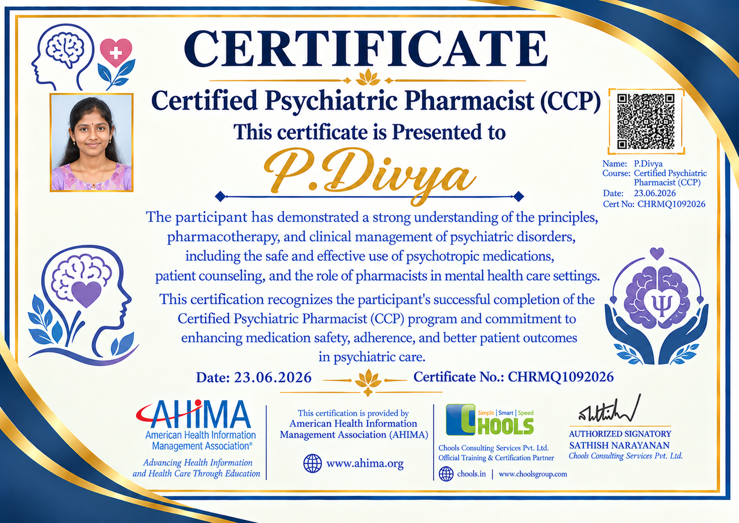 Healthcare and Pharma Program Certificate